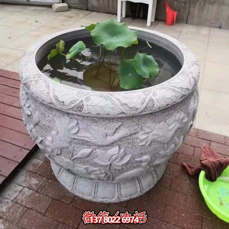 精美絕倫，濃濃古典風(fēng)情歐式別墅大理石浮雕魚缸擺件