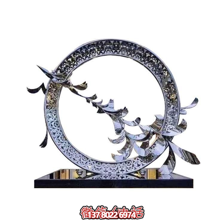 不銹鋼創意鴿子圓環擺件，裝點戶外園林景觀