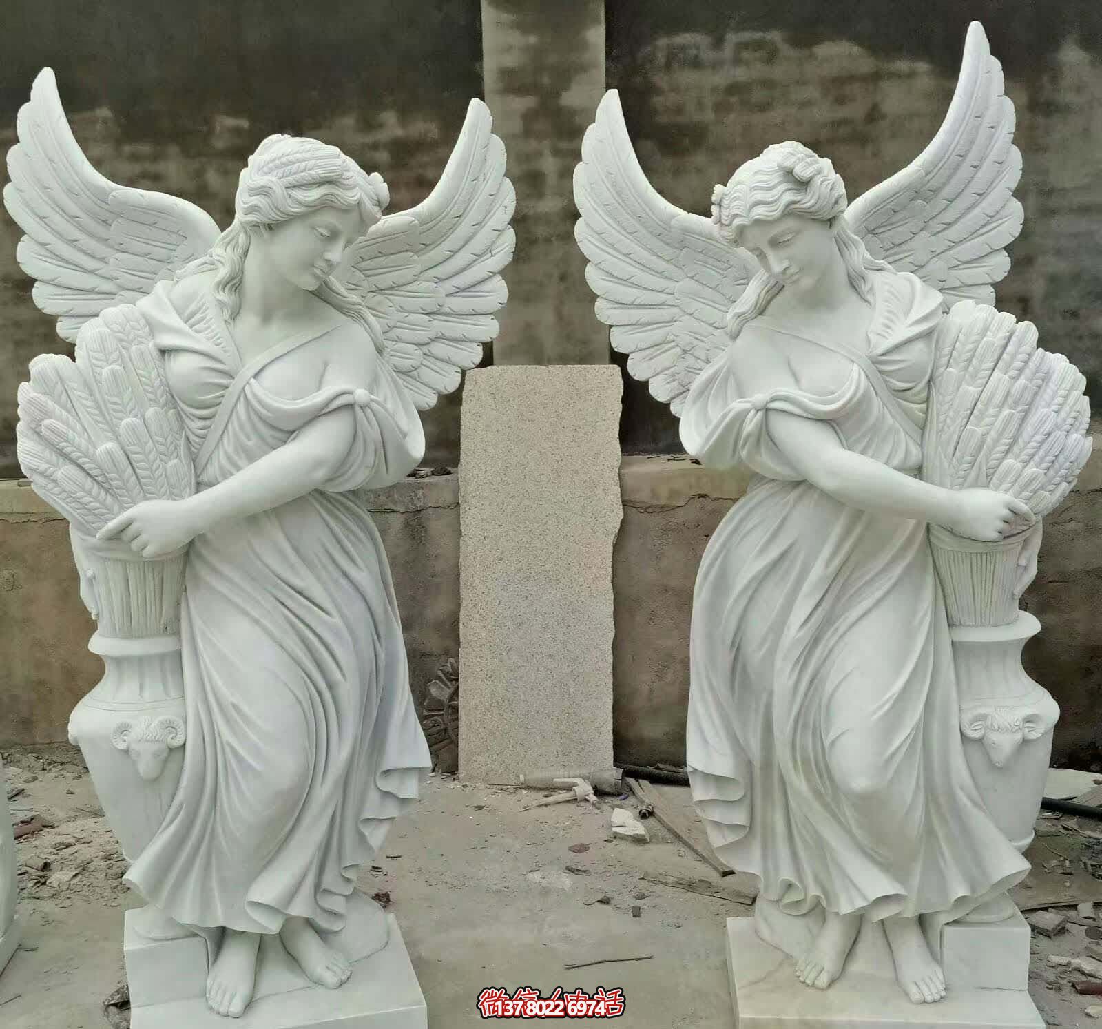 精雕細(xì)琢的白玉雕塑，點綴西方庭院別墅