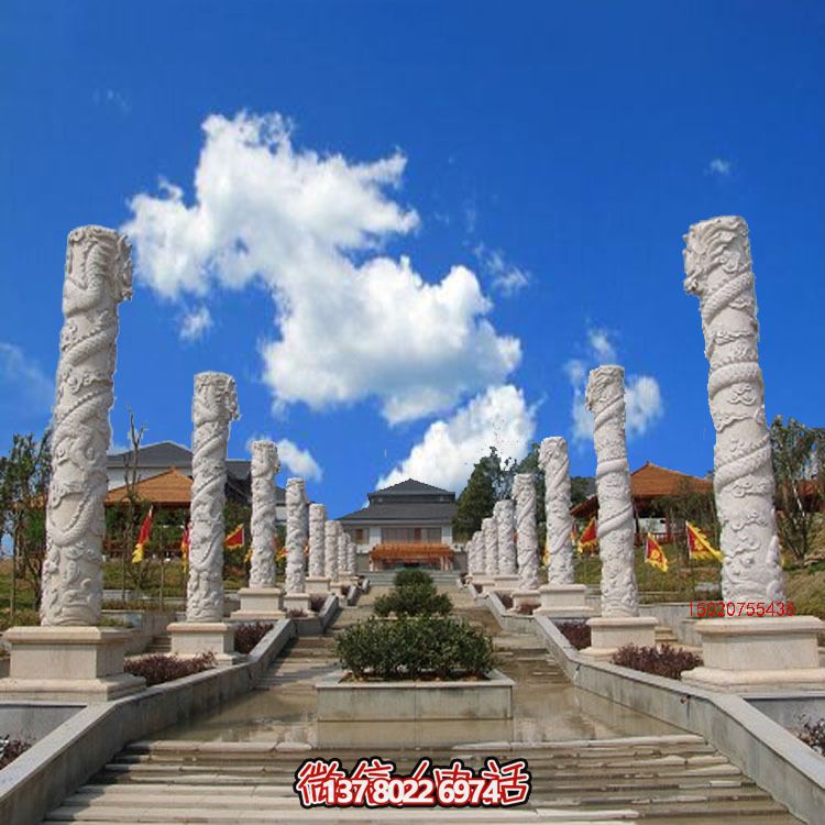 漢白玉龍柱石雕，傳承中華園林文化精髓