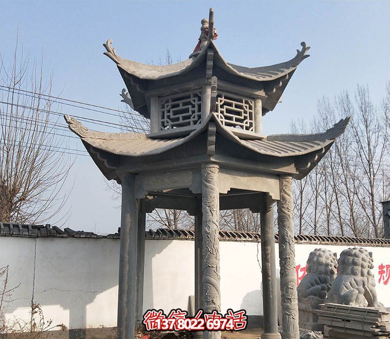 古樸雅致的仿古涼亭，讓你走進歷史悠久的古寺廟