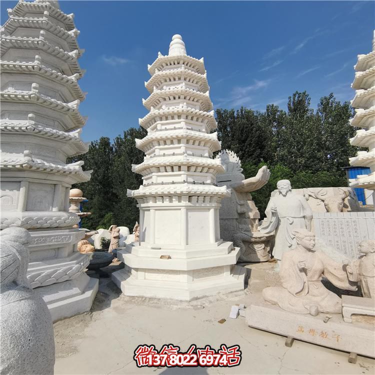 經典漢白玉寶塔，打造完美園林景觀