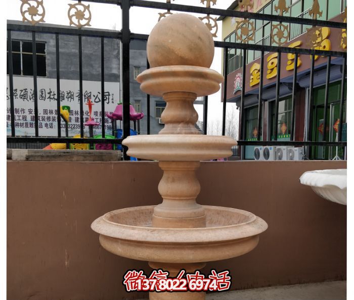 自然之美，多層風(fēng)水球石雕晚霞紅別墅