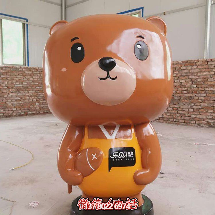 網紅小熊玻璃鋼雕塑，打造完美店鋪裝飾