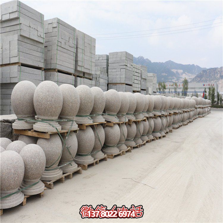 芝麻白花崗巖路障，安全擋車，雅觀景觀