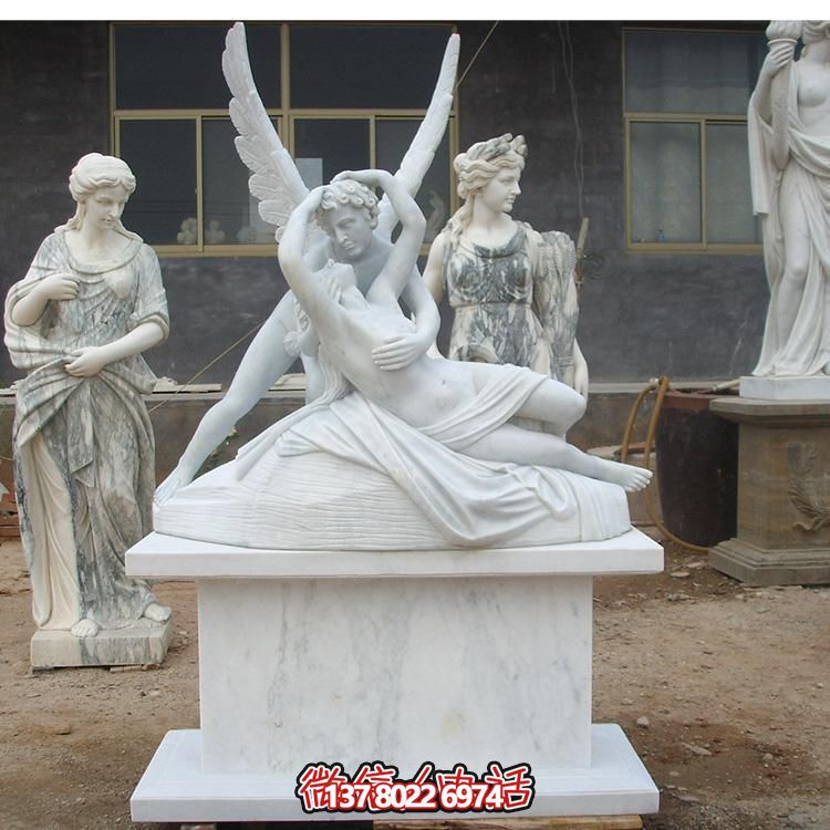 西方天使漢白玉雕塑，美化景區廣場