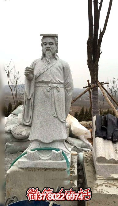 小區(qū)公園擺放唐朝著名書(shū)法家詩(shī)人柳公權(quán)大理石雕塑像