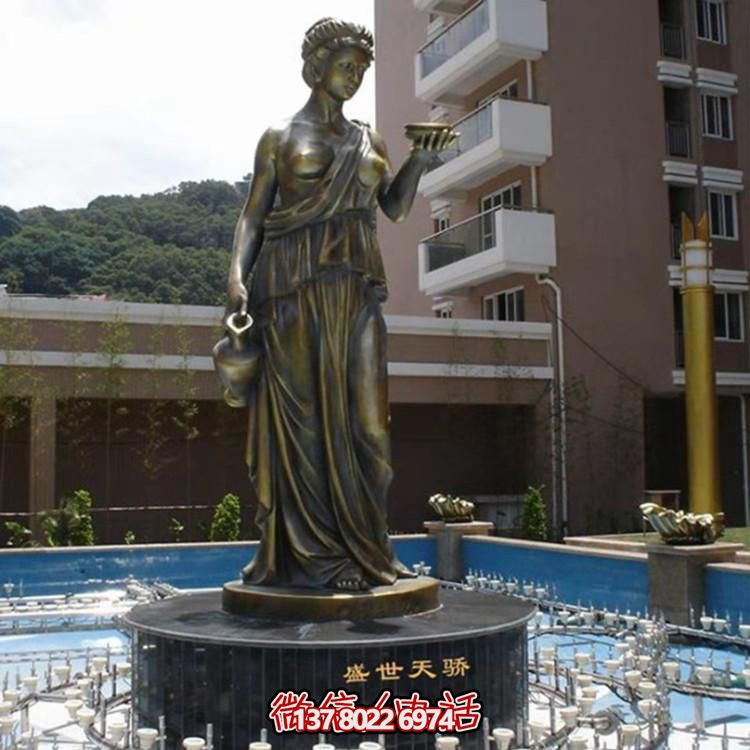 歐式大型玻璃鋼仿銅西方人物景觀(guān)
