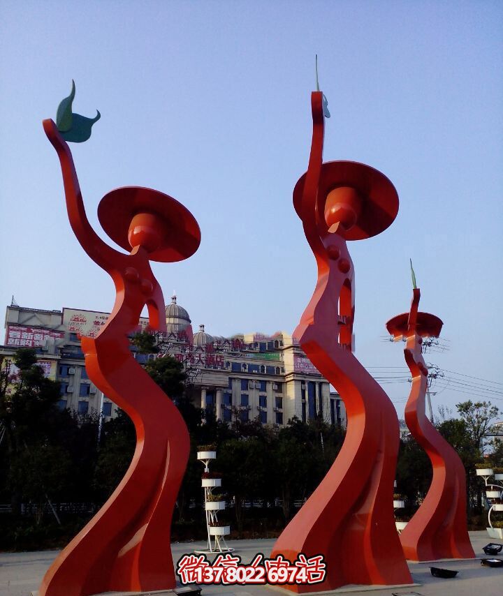 商業廣場不銹鋼跳舞的抽象人物雕塑 商業廣場不銹鋼跳舞的抽象人物雕塑