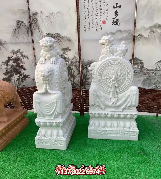 家用鎮(zhèn)宅石墩門墩一對抱鼓石