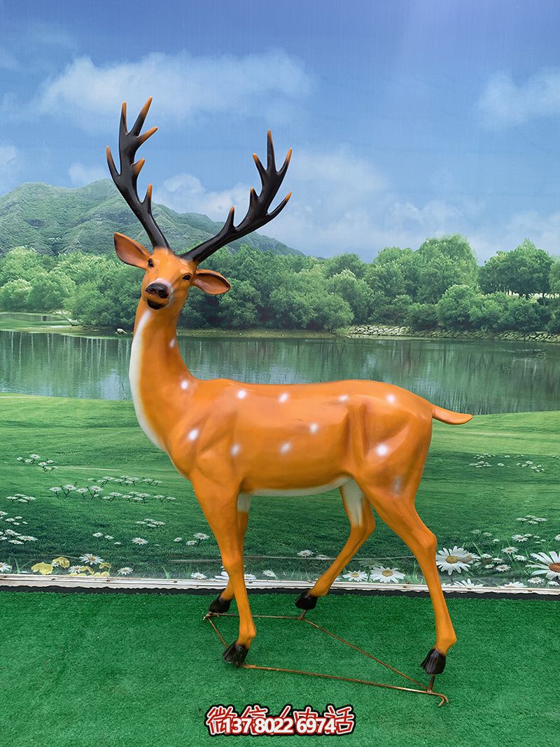 公園草坪創(chuàng)意玻璃鋼鹿雕塑 公園草坪創(chuàng)意玻璃鋼鹿雕塑